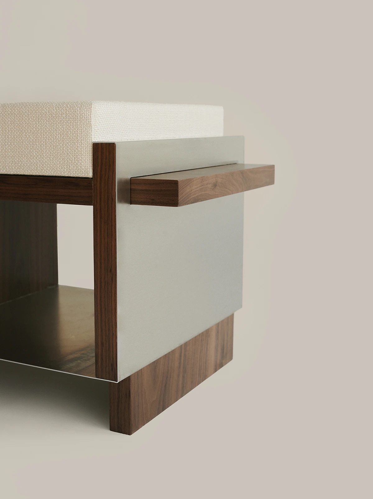 B1 by Sofia De=Francesco, made of Wood  and Steel, Solid Walnut Wood version, picture 1